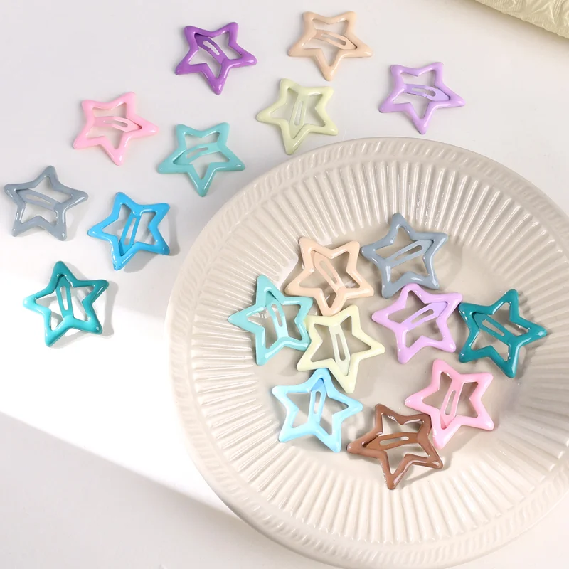 10/20PCS Colorful Star Bb Hair Clips for Kids Girls Headwear Alloy Barrettes Cute Glitter BB Clips Hairpins Hair Accessories