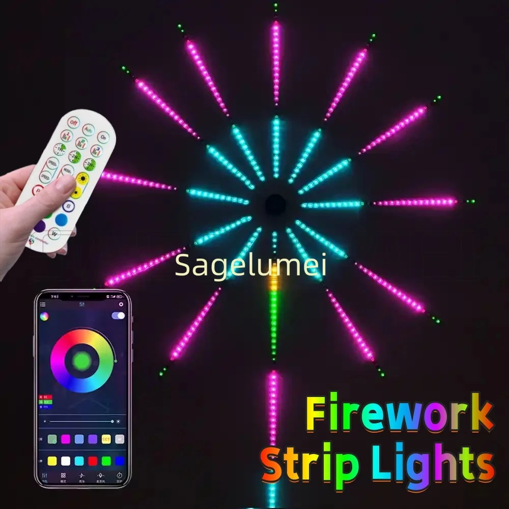5V USB Bluetooth RGBlC Firework Strip Lights LED APP Control Smart Lamp Sync Music Bedroom Decor Dream Light LED Strip Light