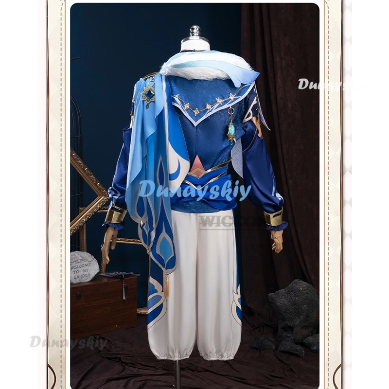 Kaeya Genshin Impact Cosplay Costume parrucca nuova pelle Sailwind Shadow vestiti Kaeya uniformi treccia Eye-patch gioco abiti per gli uomini