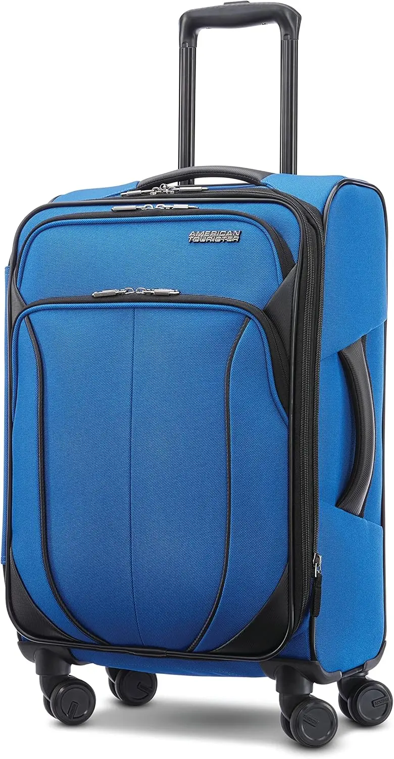 Expandable Softside Carry-On Luggage with Spinner Wheels, 20-Inch, Blue