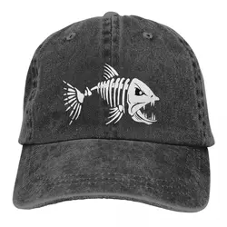 Fish Bone Baseball Caps Peaked Cap Pike Hunter Sun Shade Hats for Men