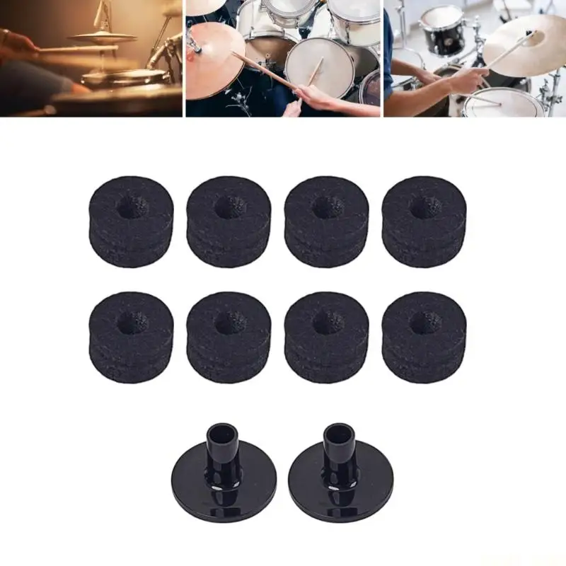 U2JB 10Pcs Drum Felt Bottom Cover Replacement Shock Absorption For Great Performances