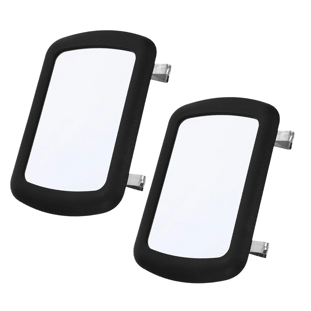 

2Pcs Car Visor Makeup Mirror High Definition Glass Clip-on Visor Vanity Portable Car Mirror Auto Accessories