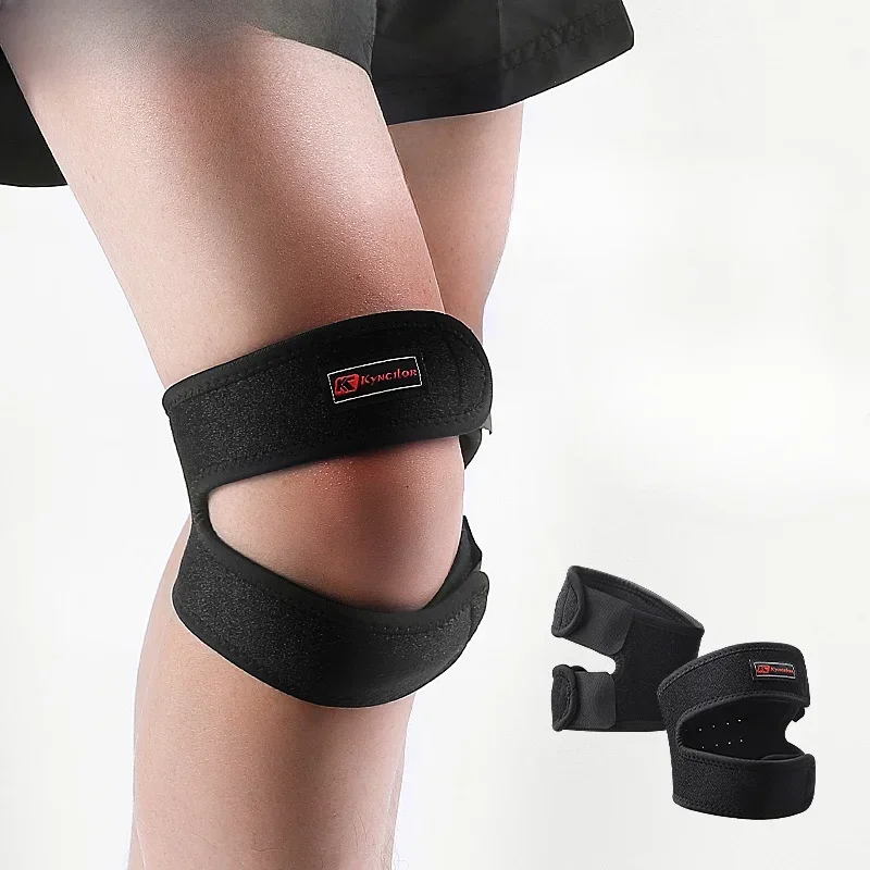 1PC Sports Knee Support Double Patella Belt Elastic Bandage Sport Knee Pads Protector Band soccer basketball Open Knee Brace