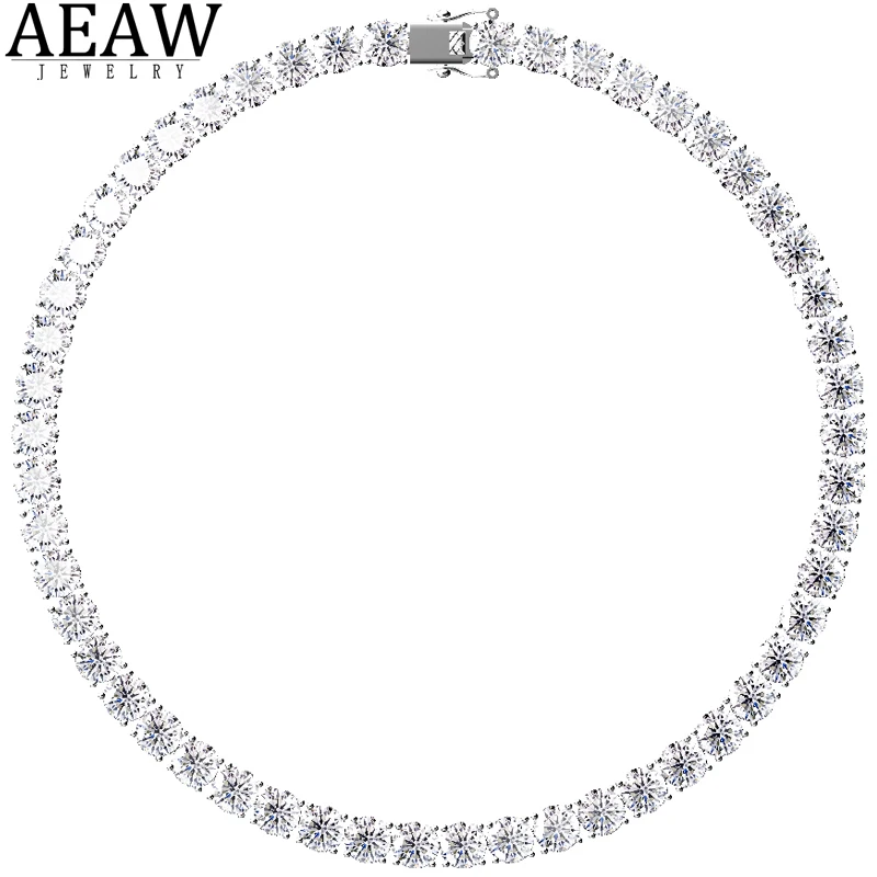 100% 925 Sterling Silver Sparkling 208ctw 4ct/ Moissanite Tennis Chain Bracelet Necklace Pass Diamond Test Fine Jewelry Chains