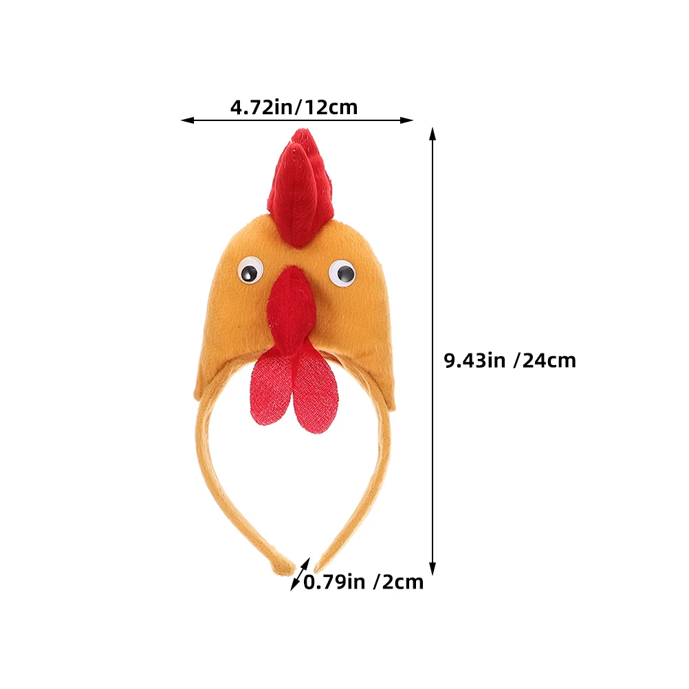 1pc Kids Easter Headbands Cartoon Cloth Rooster Hair Bands Cosplay Party Headdress Easter Chicken Hair Hoops Photo Props