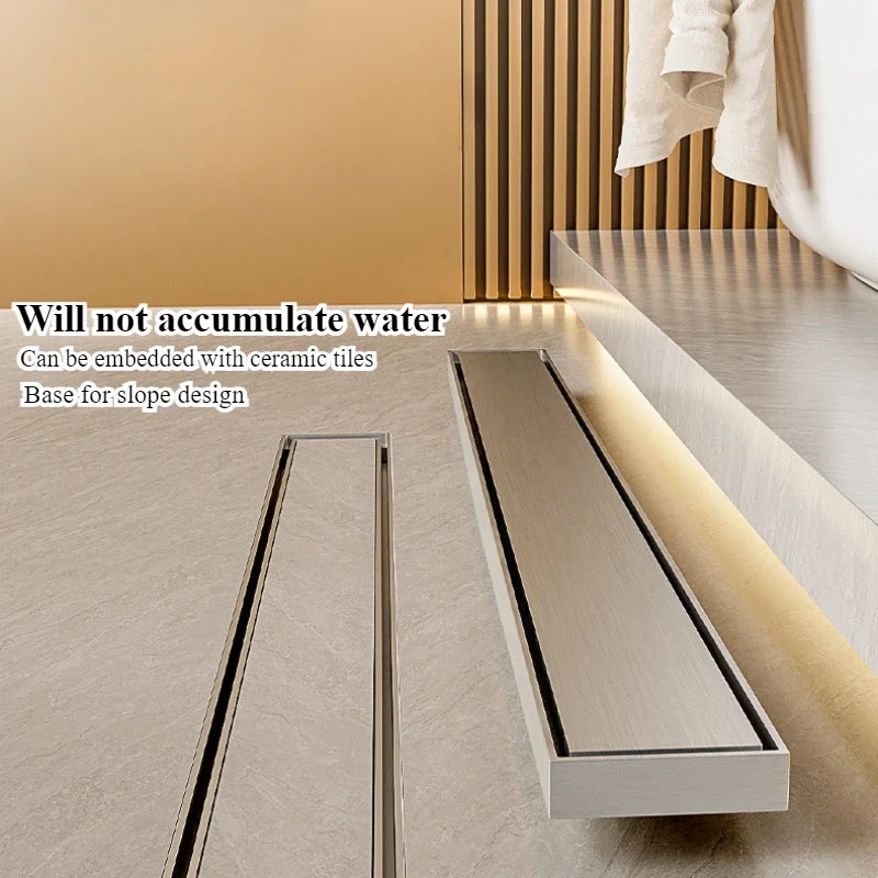 Bathroom gray floor drain can be inlaid with tiles, and 2.5mm thickened 304 stainless steel deodorant floor drain