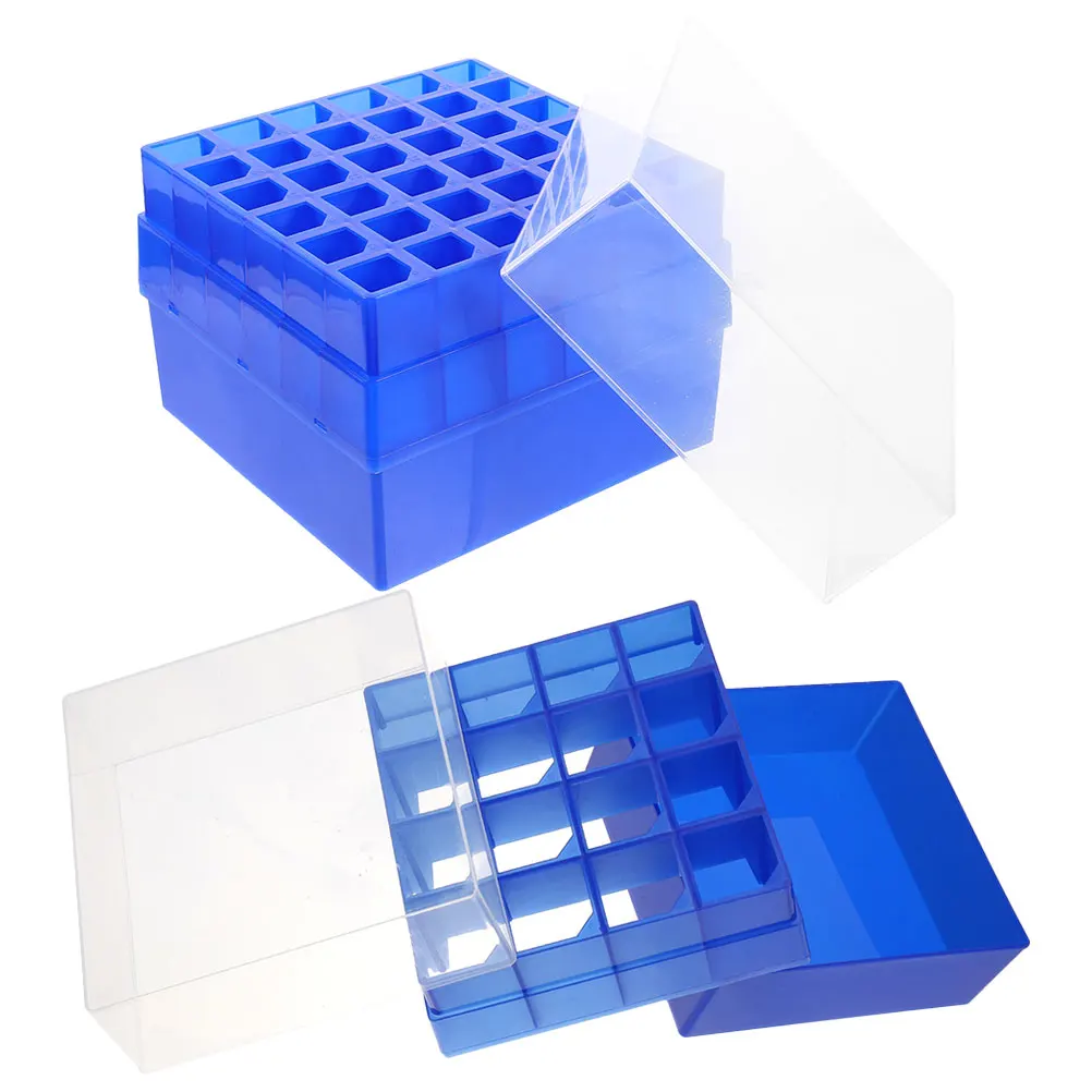 

2pcs Tube Box Plastic Freezing Box with Numbers for 10ml 15ml 36 Slots 50ml 16 Slots Test Tube Holder Lab Storage