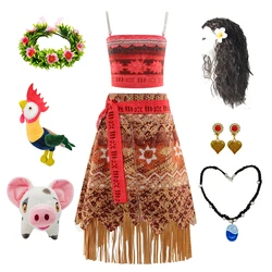 Moana Dress For Girls Children Cartoon Movie Role Playing Princess Costume Carnival Halloween Stage Performance Outfits