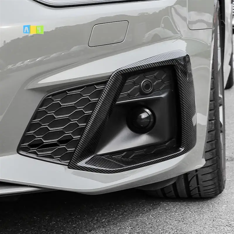 

A04E-2PCS Car Front Bumper Fog Light Lamp Black Trim Cover Frame Lid Cap Hood For A5 S5 2020 2021 2022