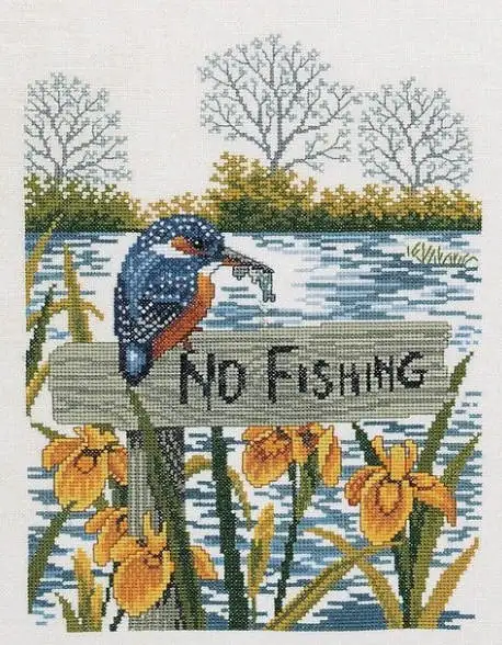 Chinese Cross-Stitch Kits, Embroidery Needlework Sets, Animals, Blue Birds, By the Lake, 32-40, 16CT, 14CT, 18CT, DIY