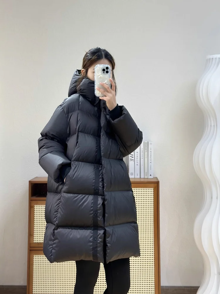 Women's Hooded Puffer Coats, Thick Snow Jackets, Mid-length Coats, Windproof, Simple, Casual, Fashion, New, Winter