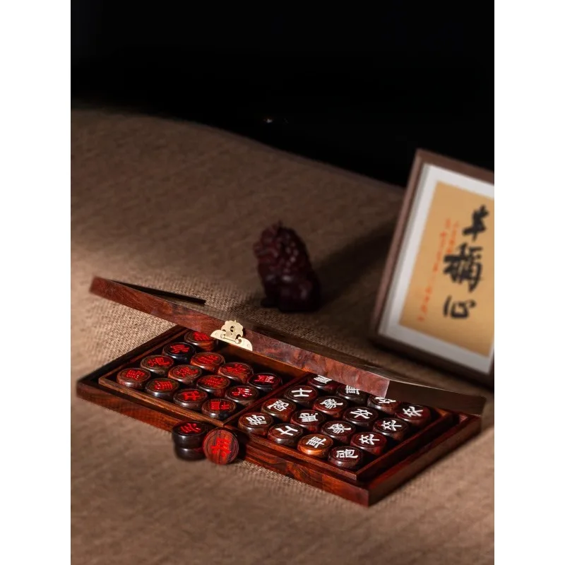 Chinese chess big red rosewood mahogany solid wood large high-end set chessboard Mid-Autumn Festival gifts
