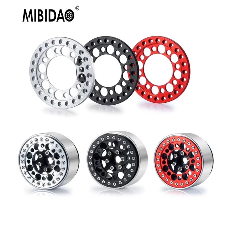 

MIBIDAO Metal 1.9 Inch Beadlock Wheel Outer Ring For 1/10 RC Car Axial SCX10 90027 90046 D90 TRX4 Wraith 1.9 Wheel Hub Rim
