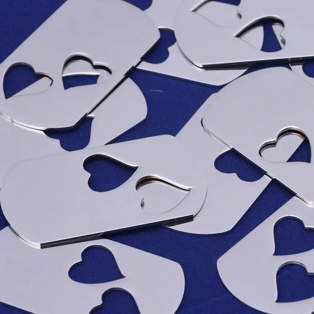 

Stainless Steel Rectangle heart dog tag stamping blank,tibetara®,About 1 1/8" x 2"(29mm 51mm) 18 gauges,10 pcs/lot