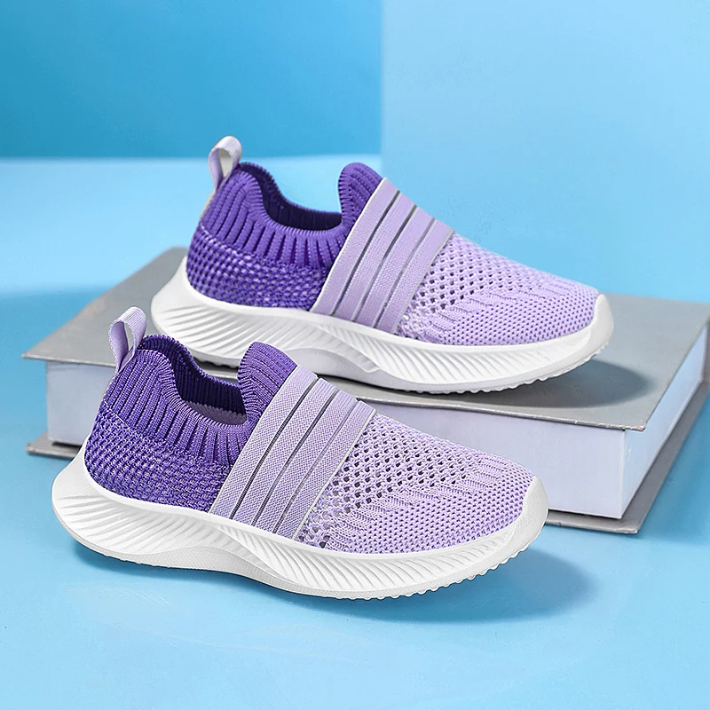 New Fashion Blue Summer Running Shoes for Children Breathable Mesh Sneakers Kids Slip-on Sports Shoes Boys 2024 Zapatillas Niño