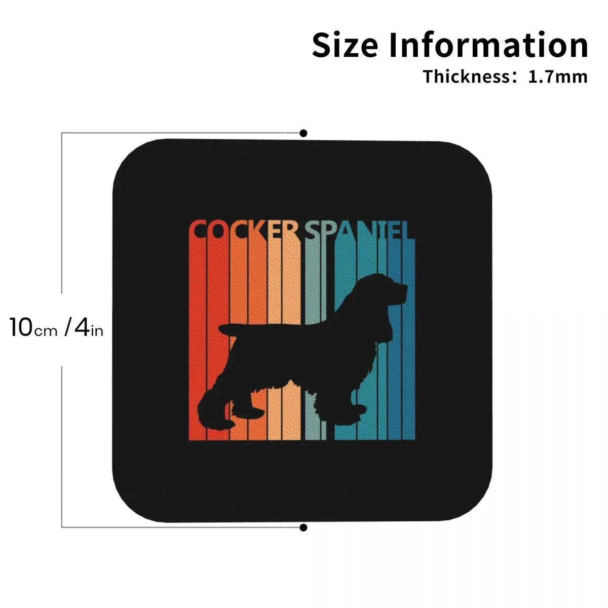 Vintage Cocker Spaniel Owner Gift Coasters Kitchen Placemats Waterproof Insulation Cup Coffee Mats Tableware Pads Set of 4