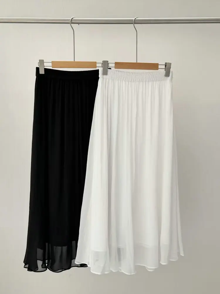 Women's Spring Summer New High Waist Big Swing Half length Skirt Versatile Skirt