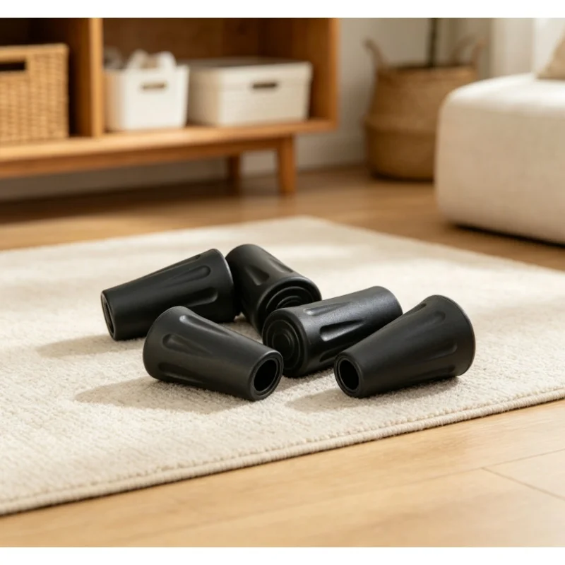 2pcs Trekking Pole Accessories Anti-Slip Rubber Sleeve Shock-Absorbing Wear-Resistant Protective Foot Cover Accessories