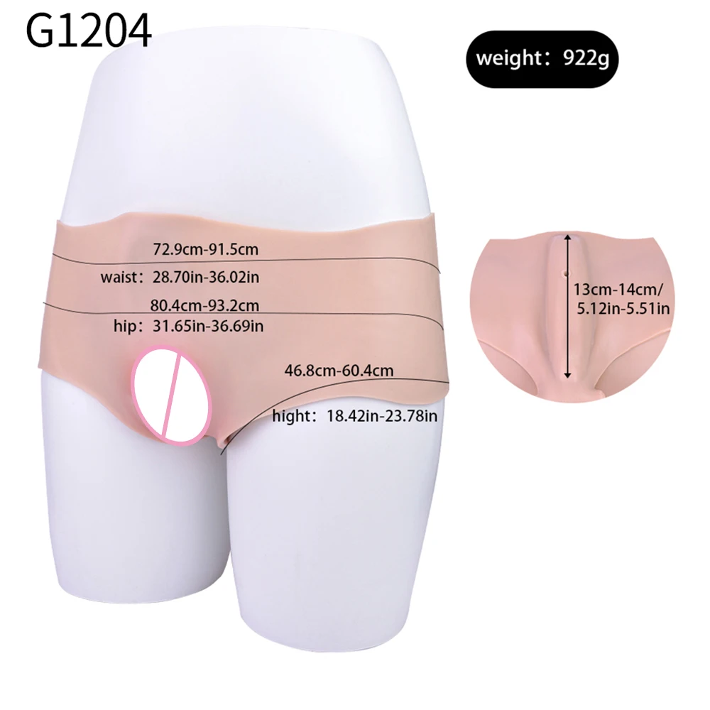 Skin-Feel Silicone Male Crossdressing Panty Ultra Lifelike Insertable Vagina with Realistic Clitoris Penis Hidding Pants 18+ Toy view 2