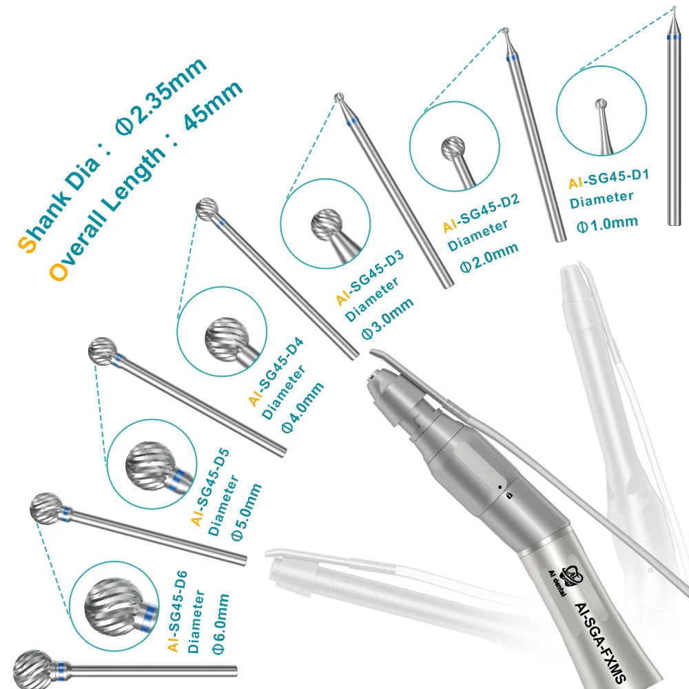 Picture 4: Surgical Bur Dental HP Burs Carbide Tungsten Dental Burr Long Steel Dia 2.35 Fit Microsurgery Handpiece Bone Cutter Finishing