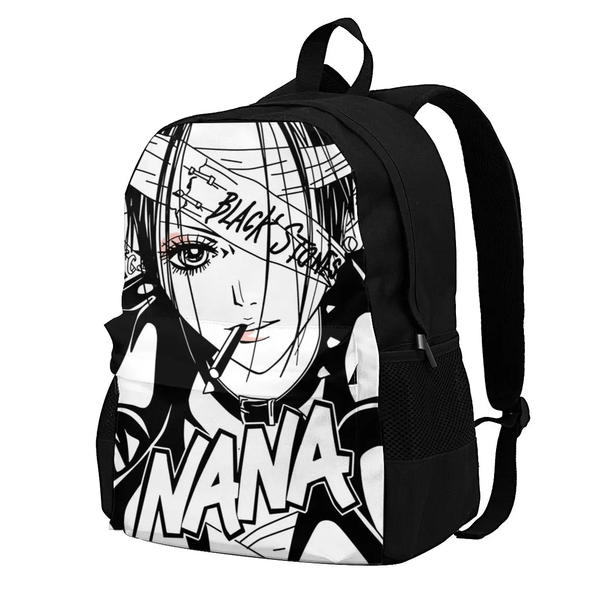 

NANA Smoking Backpacks Black Stones Anime Travel Woman Soft Backpack Charm Polyester Bags