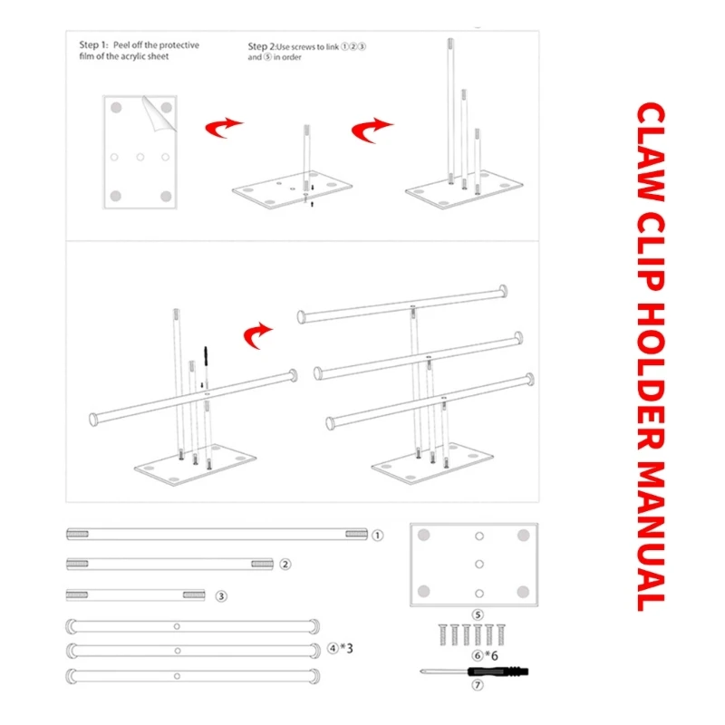 Clear Acrylic Claw Clip Holder Hair Accessories Jewelry Display Stand