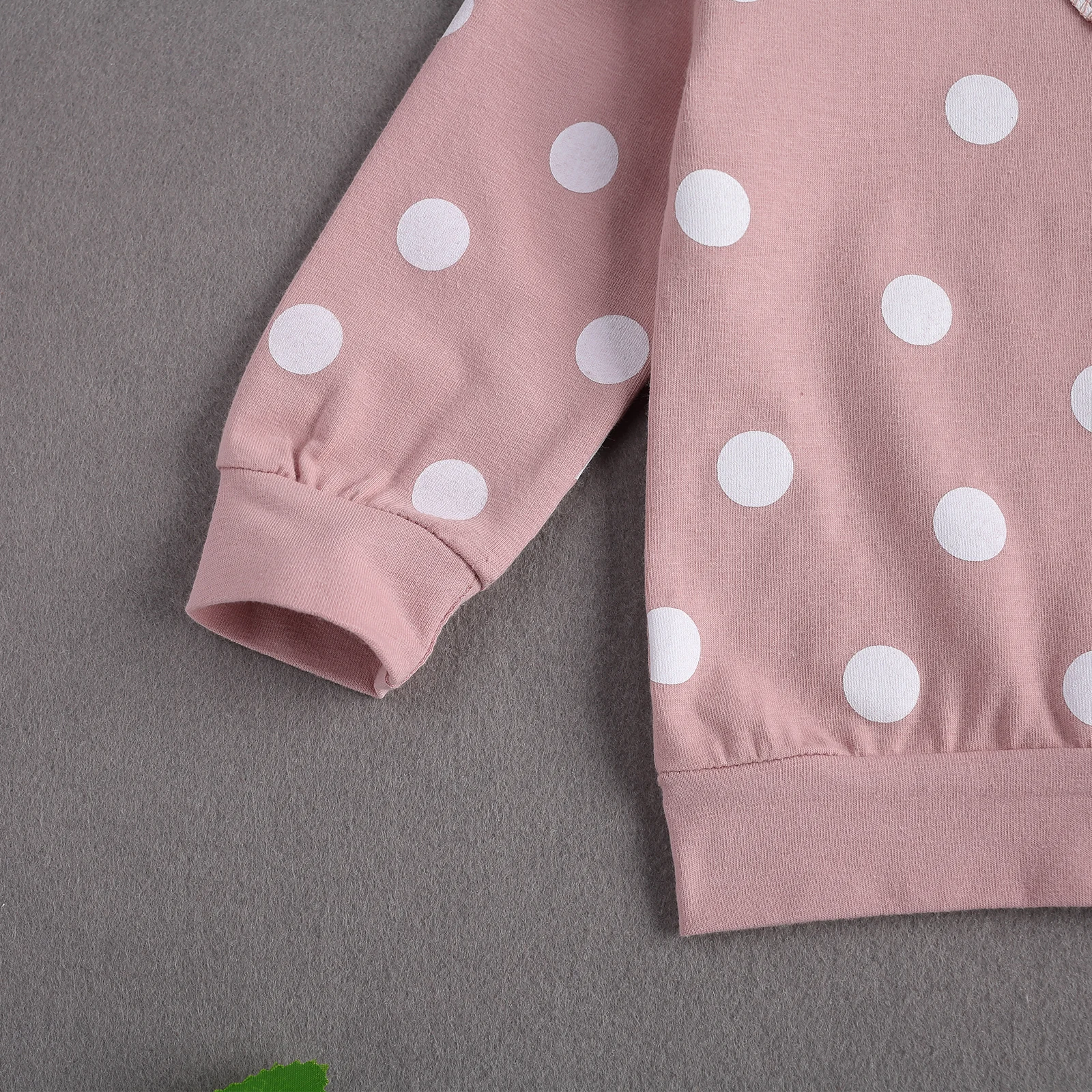 Baby Girl Clothes Long Sleeve Crewneck Shirt Tops Elastic Waist Trouser Spring Polka Dots Outfits Sweatsuit