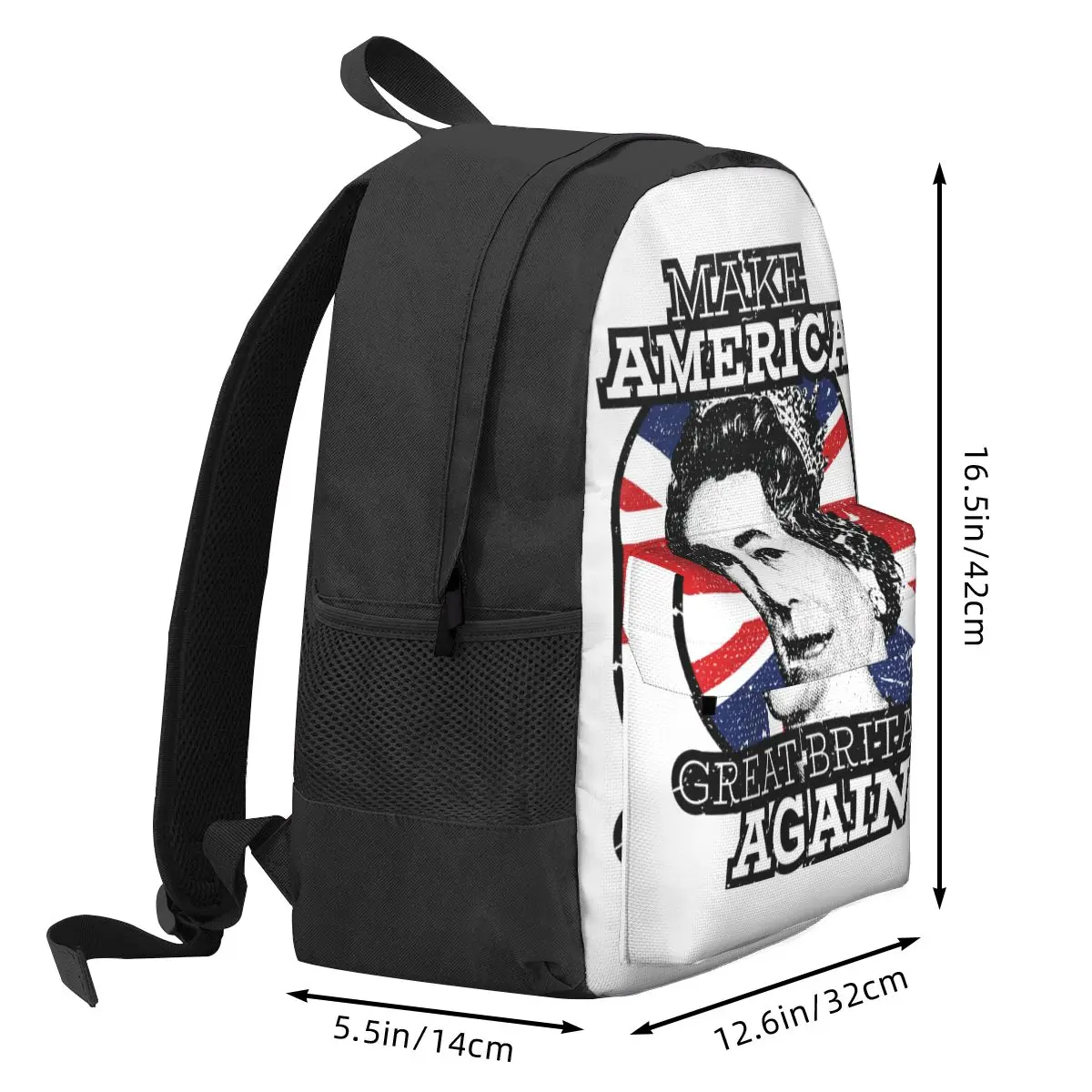 Queen Elizabeth Backpack Make America Great Britain Again Trekking Backpacks Teen Stylish School Bags Colorful Soft Rucksack