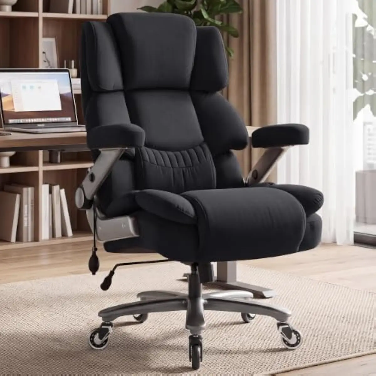 Heavy Duty Fabric Executive Chair for Big and Tall Users • 700 Lbs Capacity • Extra Wide Breathable Seat • Thick Memory Foam Cus