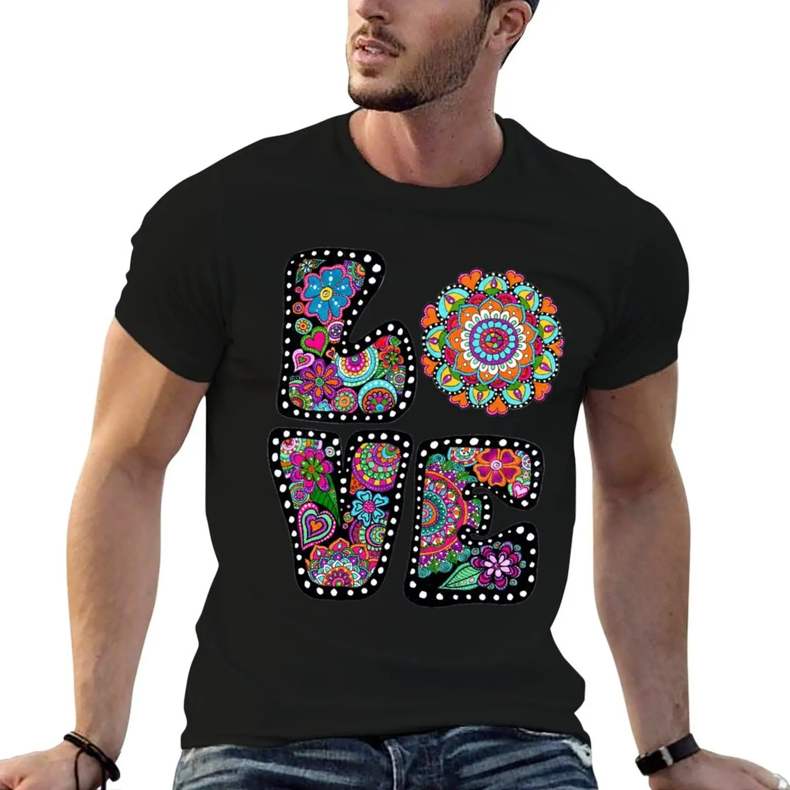 Love Mandala T-Shirt korean fashion basketball graphic tees cheap stuff oversized t shirts for men