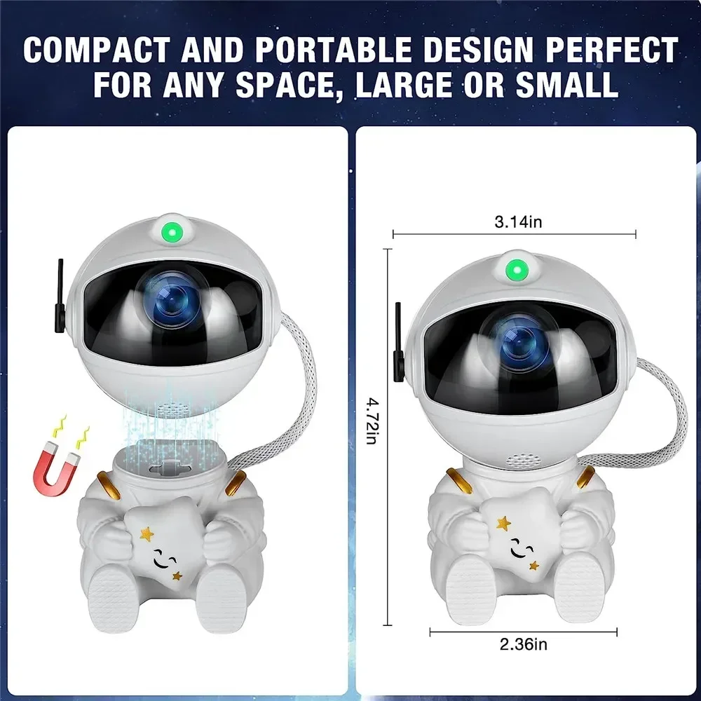 Imagem -05 - Lâmpada Led Star Projector para Quarto Galaxy Night Light Astronaut Space Projector Starry Nebula Teto Decorativo para Casa