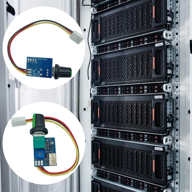 منظم مروحة قابل للتعديل مع مفتاح تحكم يدوي لضبط مروحة الكمبيوتر