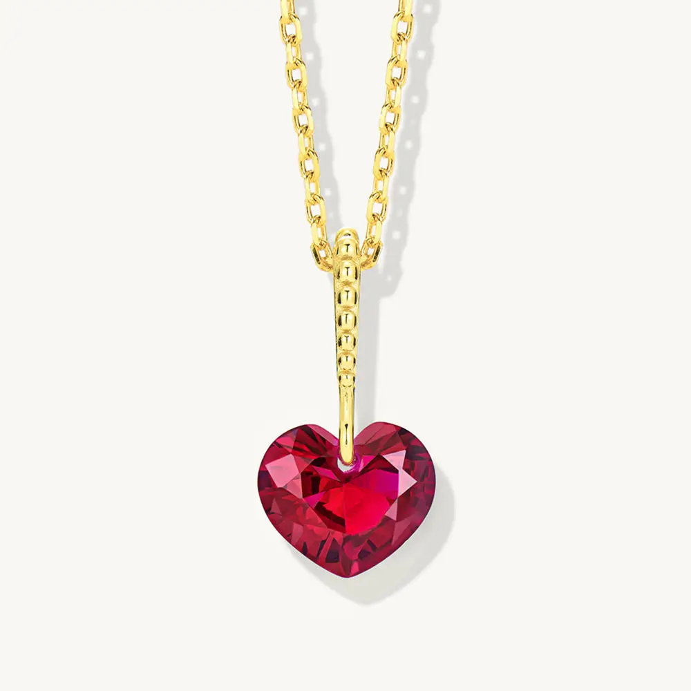 SONGYUN High Carbon Gemstones Jewelry S925 Sterling Silver Ruby Heart Pendant Clavicle Necklace for Women