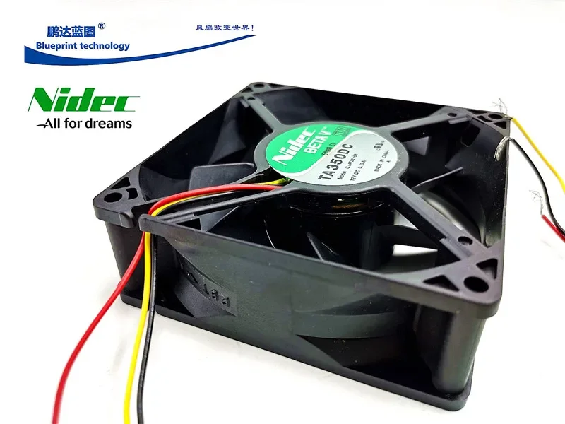 pa THE NIDEC TA50DC DUAL BALL BEARING 9232 SPEED MEASUREMENT FUNCTION 9.2CM 12V 9032 COOLING FAN