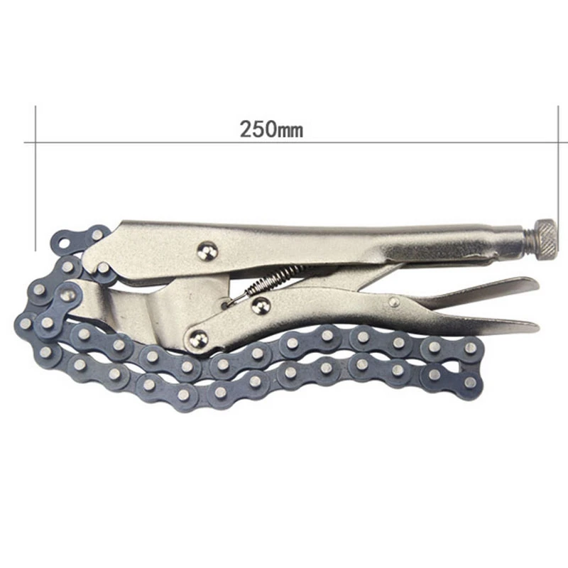 10 inch Chain Vise Clamp Plier Locking Grip Wrench Oil Filter Pipe 16.5 inch Chain Length