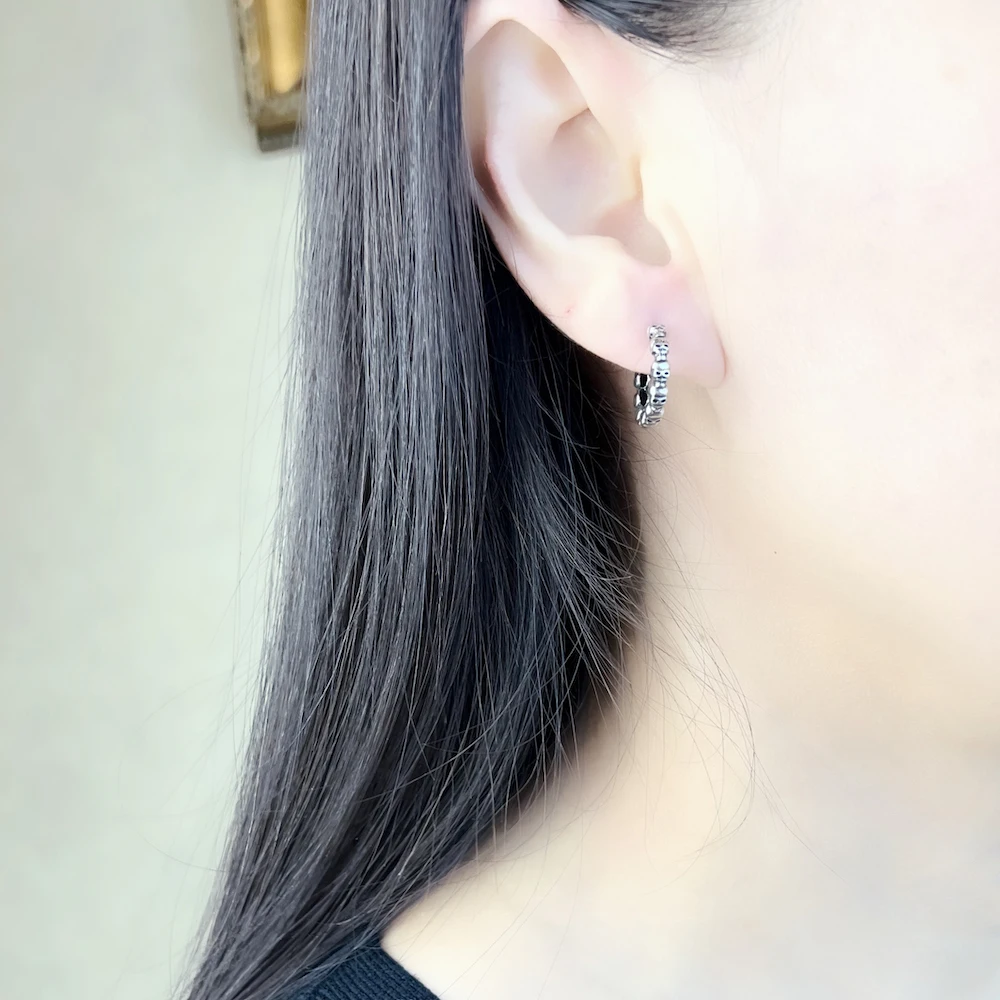 Creole Skulls Hinged Hoop Earrings Europe Style Punk Fashion Jewelry For Women Men Gift In Solid 925 Sterling Silver