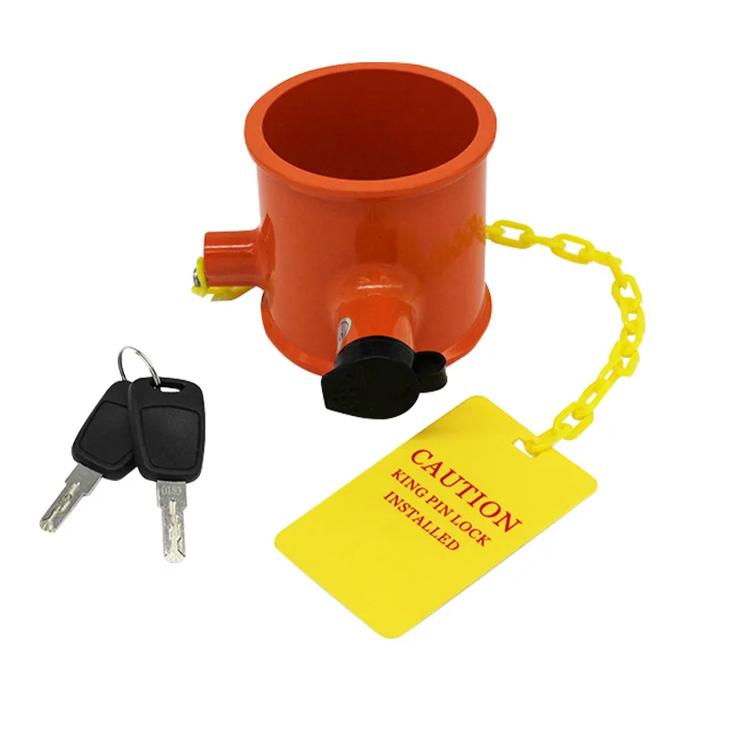 Security Trailer Lock Orange Cylinder Type with Notice Sign for For semi Trailer RV for Fifth Wheel Lock Weather Resistant