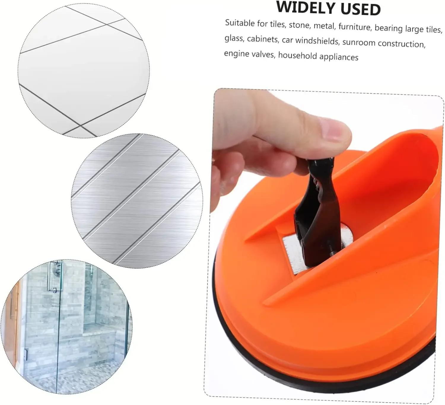 Professional Glass Suction Cups 1Pcs Orange Heavy Duty for Lift Large Glass Tiles Granite Auto Glass Windshield Installation