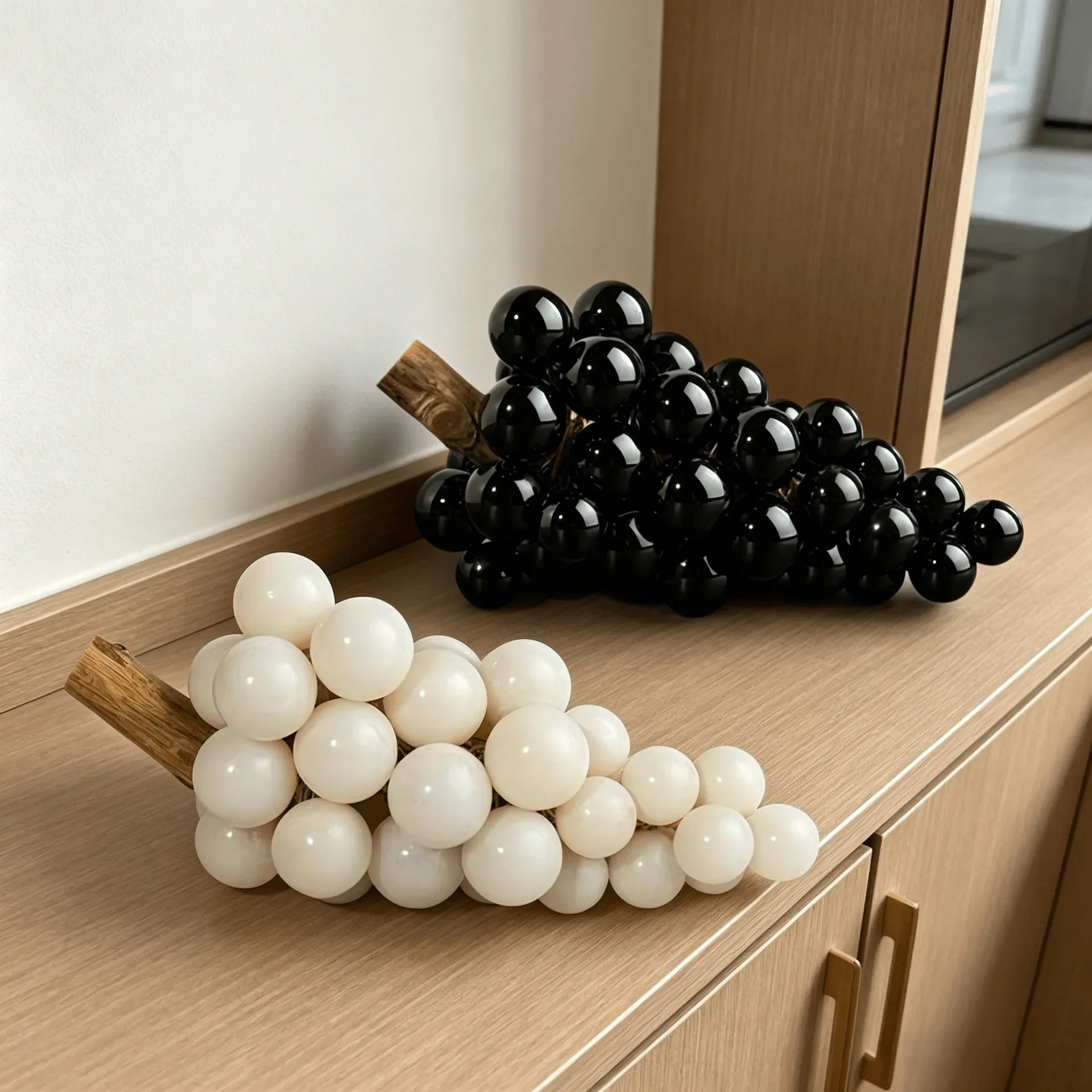 Crystal Grapes Glass Handicrafts Simulated Grape Sculptures Handmade Raisins Decorative Figurines Home Decoration Accessories