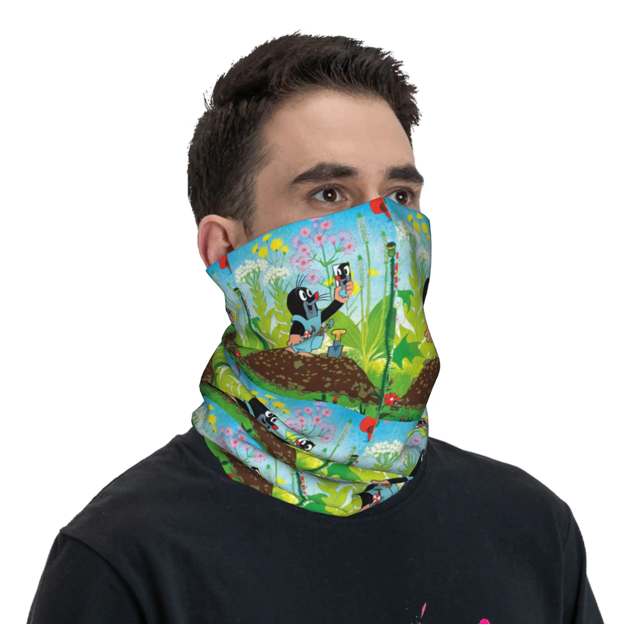 

Милая бандана Happy Mole Krtek, волшебный шарф с принтом, многофункциональная маска для лица для верховой езды, унисекс, для взрослых, зима