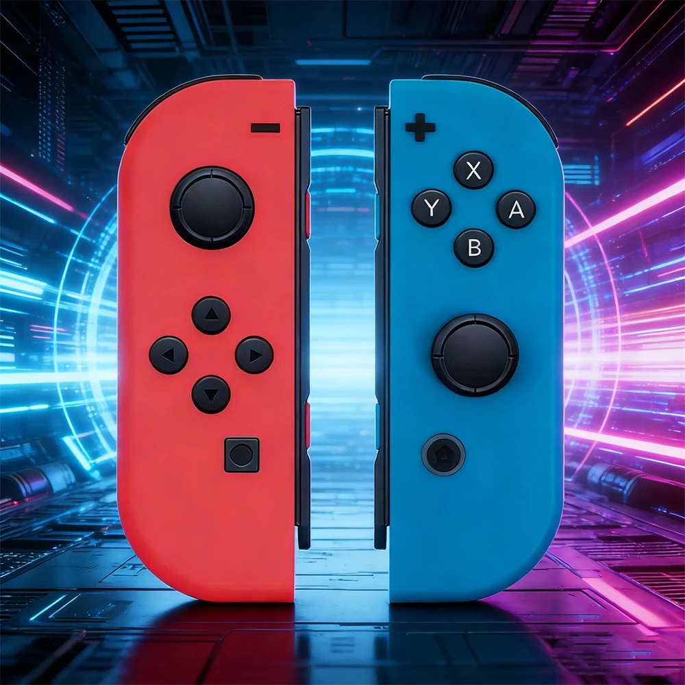 Nuevo Controlador Joy Pad con LED RGB para Nintendo Switch/Lite/Oled JoyCon, Joystick Hall con Giroscopio de 6 Ejes y Función Turbo