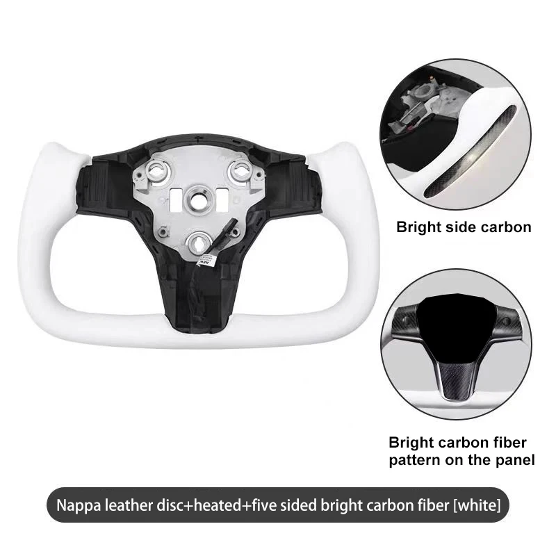 Trendy Bright Carbon/Matte Carbon  Steering Wheel with Heated Nappa Leather