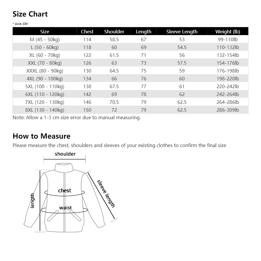 Winter Jackets Men Coats Thick Warm Windbreaker Plus Size 6XL 7XL 8XL Oversize Cotton Black Big Pocket Autumn Waterproof Loose