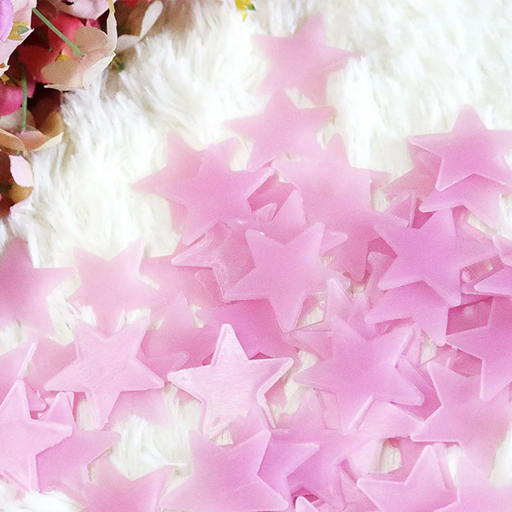 

100pcs Luminous Wall Sticker Glow in the Dark Star Shaped Fluorescent Wall Decal Home Decor Room Decoration (Four