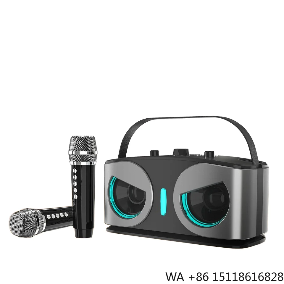Factory 20W Owl Karaoke for Dual Microphone Built-in Microphone Plastic Cabinet Wireless Speaker WJ-A922