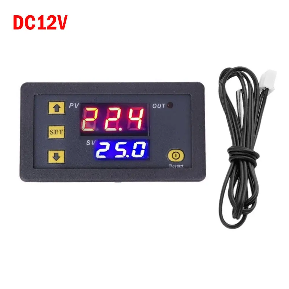 DC12V/24V Digital Temperature Controller Thermostat K Type Thermocouple Sensor W3230