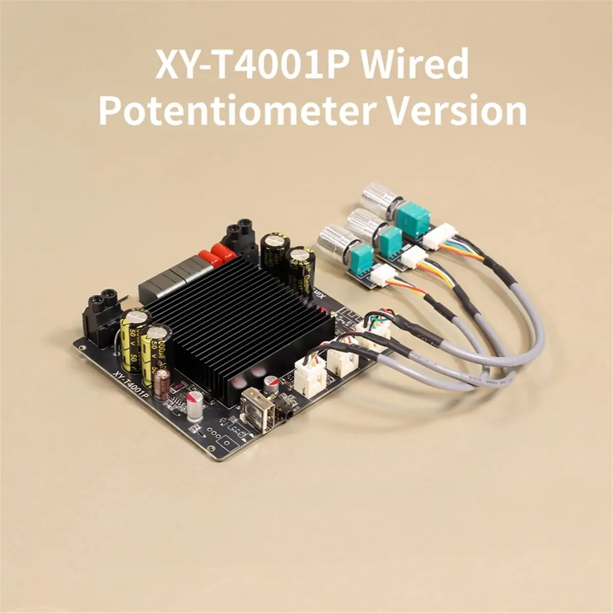 (A01R) XY-T4001P TPA3223 400W Монофонический цифровой Bluetooth-усилитель (модуль) DC 12-42В с AUX, USB, регулировкой низких и высоких частот, управлением через приложение
