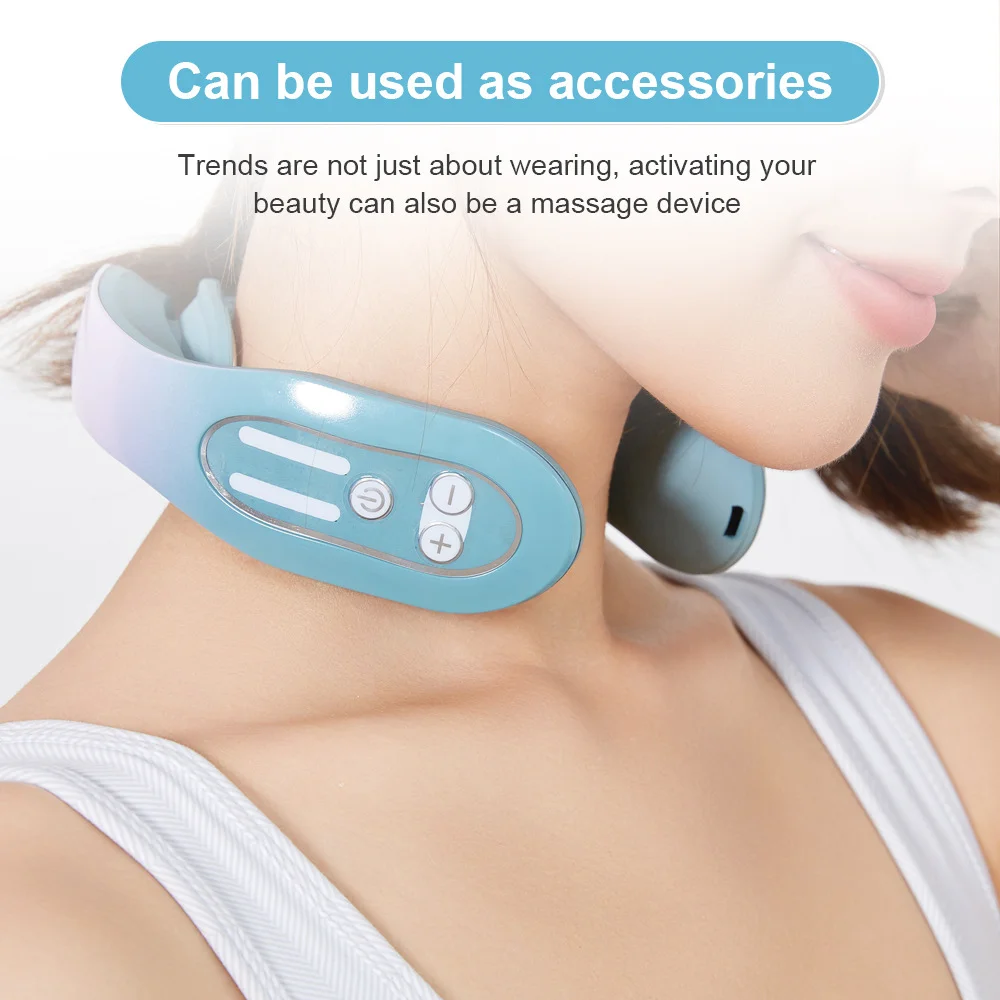 1-2pcs Electric Neck and Back Pulse Massager 2 Massage Head Shoulder Kneading And Relaxation Hot Compress Cervical Spine Machine