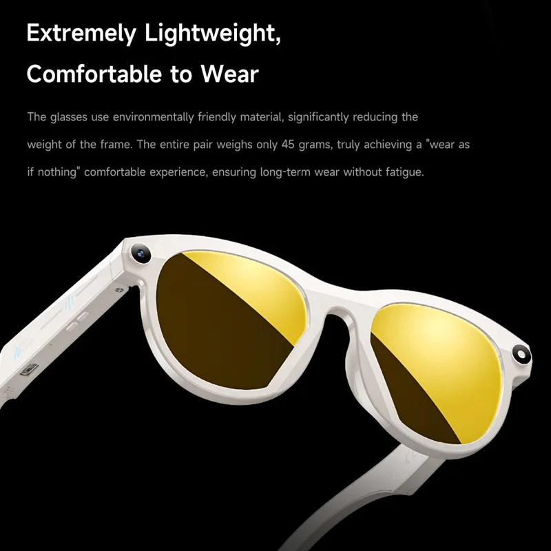 Gafas inteligentes AI, cámara HD de 8K, gafas de sol de 1200W píxeles, gafas multifuncionales con Bluetooth, llamadas, asistente de voz, gafas de traducción de música